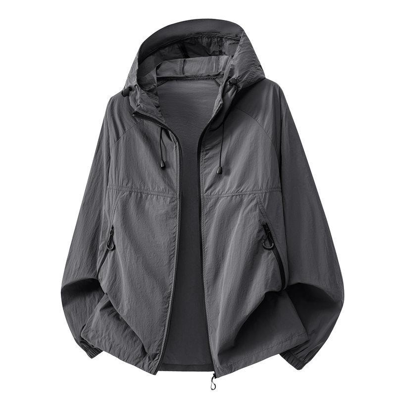 Men's Summer Loose-Fit Color Block Ice Silk Sun Protection Jacket UPF50+
