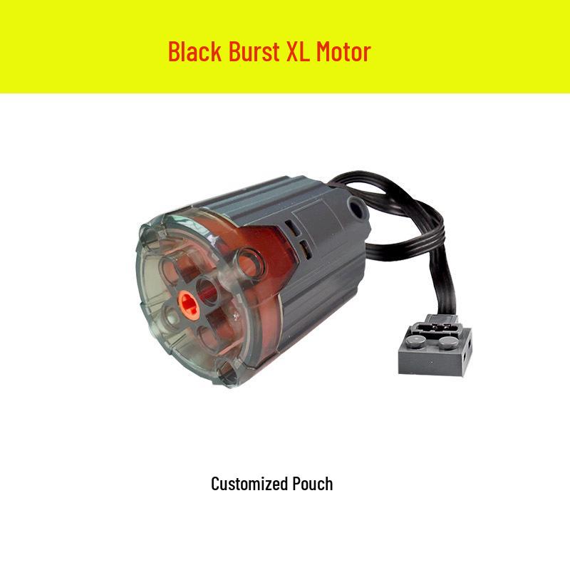 Remote Control High-Speed Motor & Battery Box for Lego Bricks with Black, Red, and Light Modifications