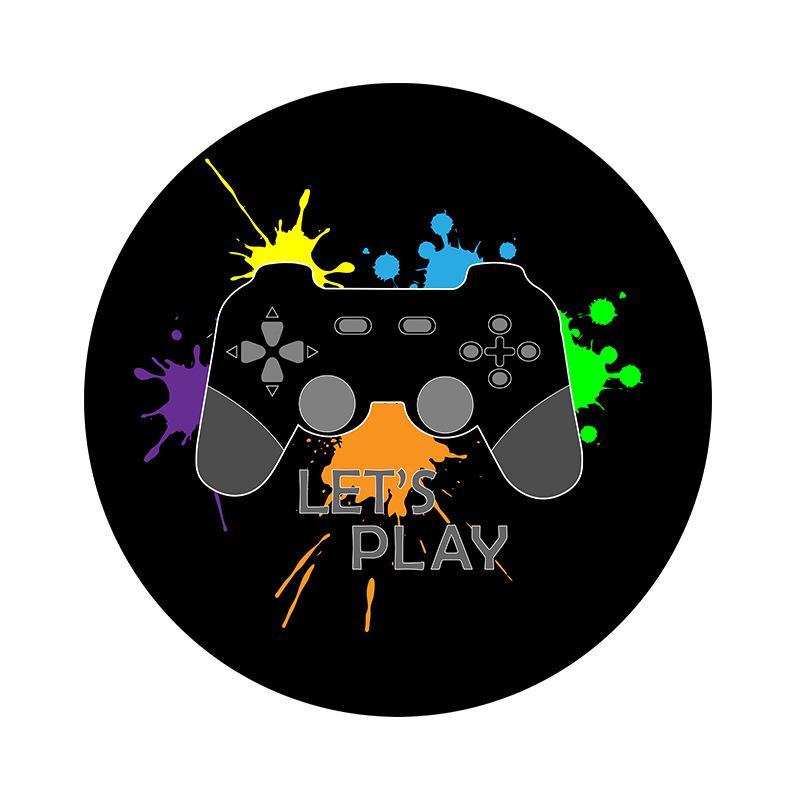 E-Sport-Stuhlmatte und Nachttischdecke mit Gaming-Thema und 3D-Effekt