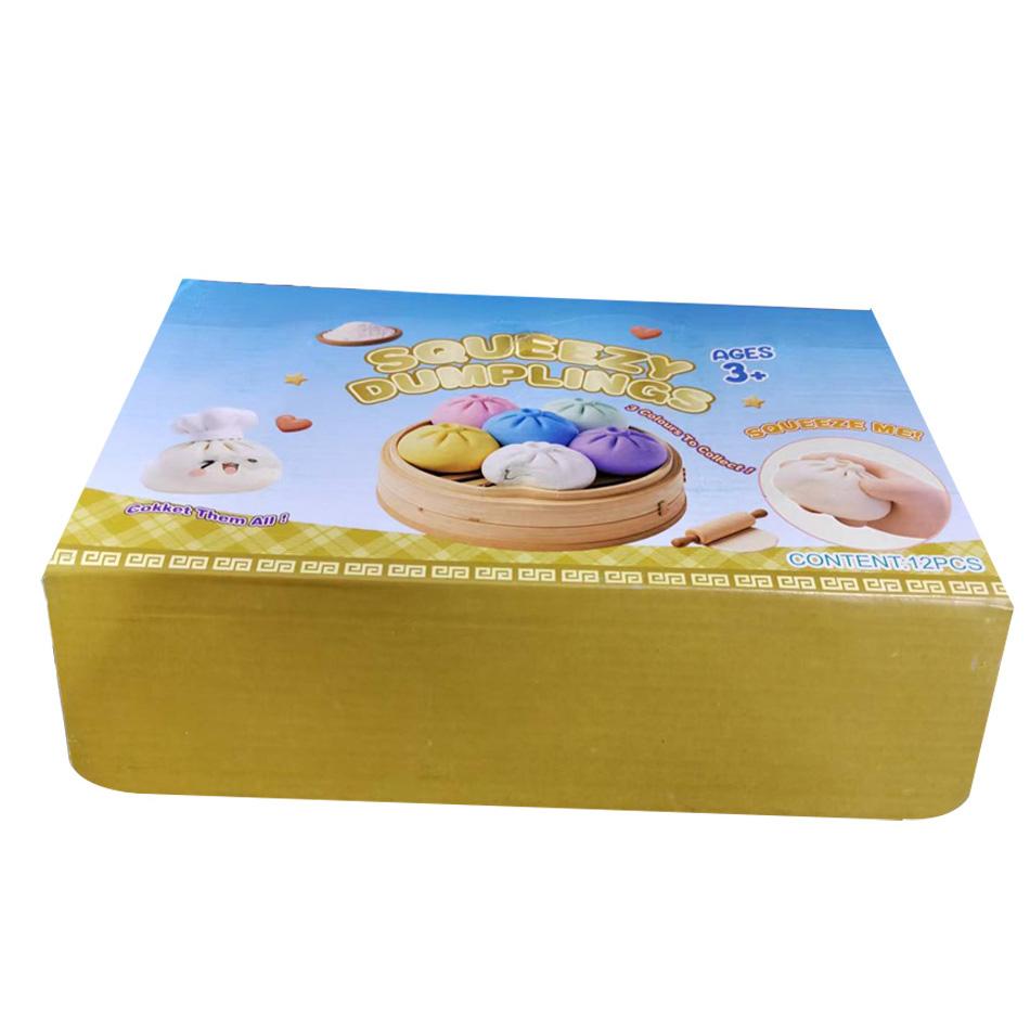 Colorful Stress Relief Balls In Dumpling Squishies Shape Reusable Low Elasticity Toys For Decompression Plastic Stress Balls