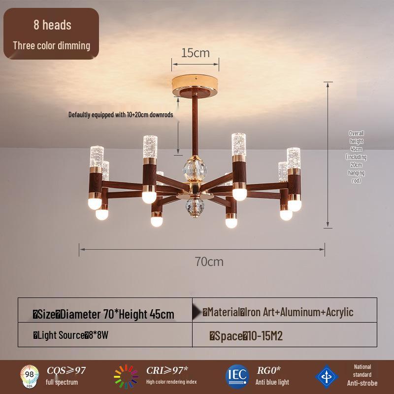 French Retro Branch Chandelier: Chinese Style Living Room & Hall Main Light for High-End, Horizontal Zhongshan Home Decor.