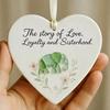 Elephant Friendship Heart Ornament Acrylic Heart-Shaped Sea Glass Friendship Decor Sea Glass Art Christmas