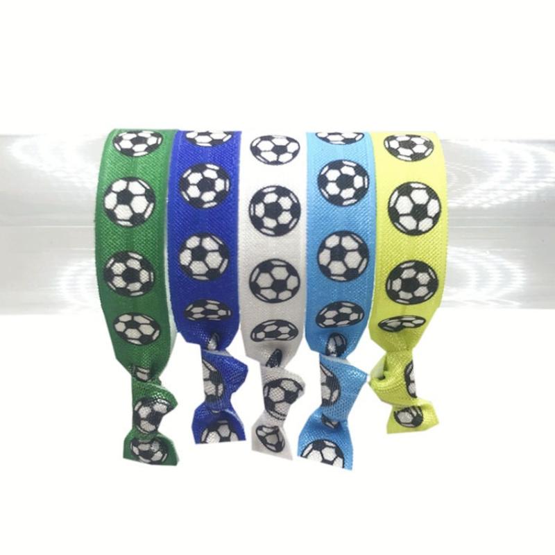 10pcs Football Printing Sports Headband Knotted Hair Tie Ball Game Commemorative Wrist Strap Gift American Football