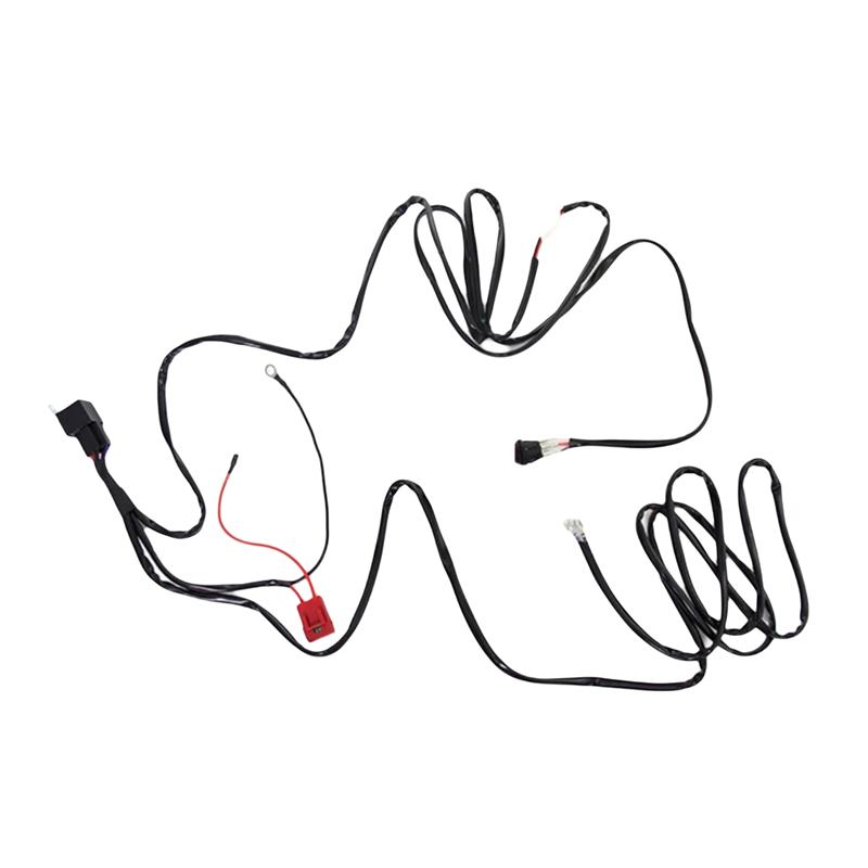 A58X-Motorcycle 300W LED Light Bar Wire Harness 12V 40A Light Bar Wire Harness Waterproof On/Off Switch Round Switch