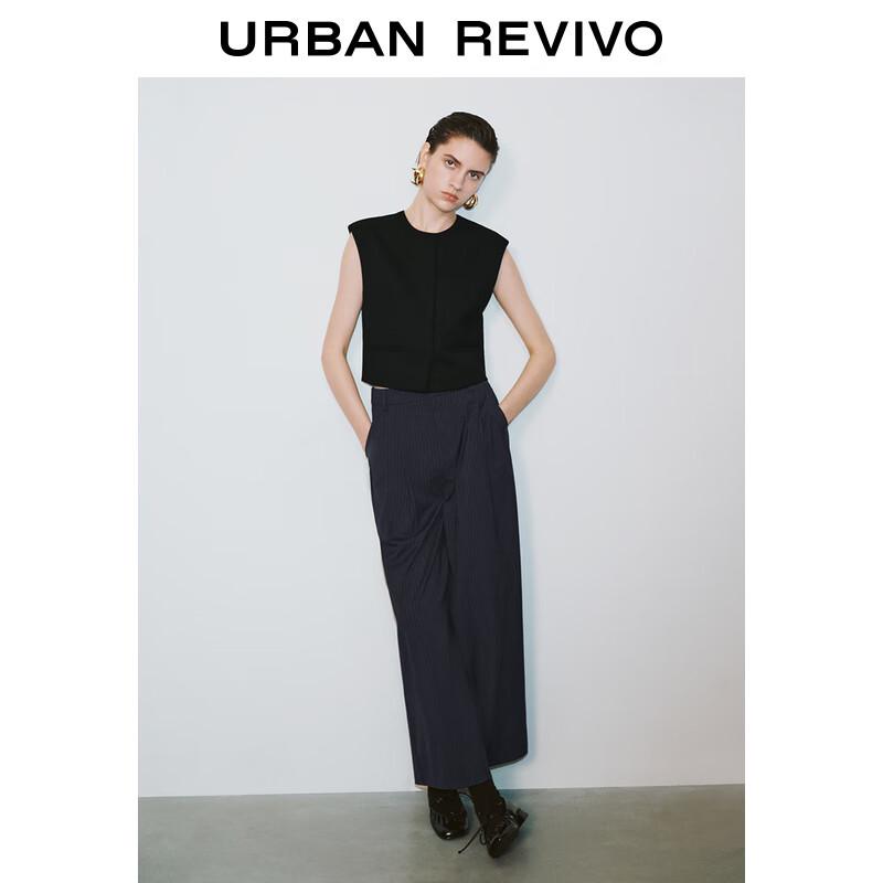 

UR Women s Solid Round Neck Suit Vest M