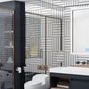 10PCS Self-Adhesive Faux Grille Mirror Wall Sticker Stripe Pattern Waterproof Mirror Wallpaper Square Shining Surface