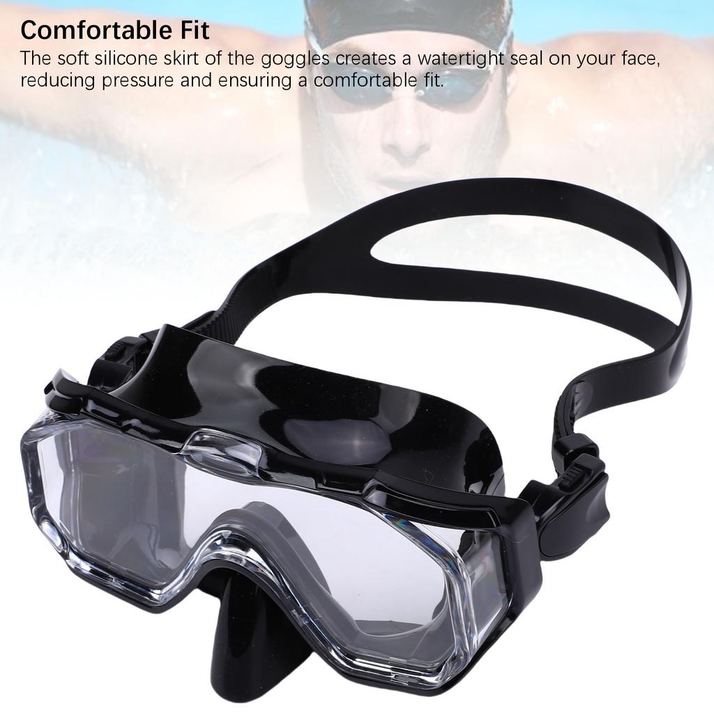Swimming Goggles with Nose Cover 180 Degree Wide View Anti Shattered Lens Swim Goggles for Adult Swim Goggles with Nose Cover
