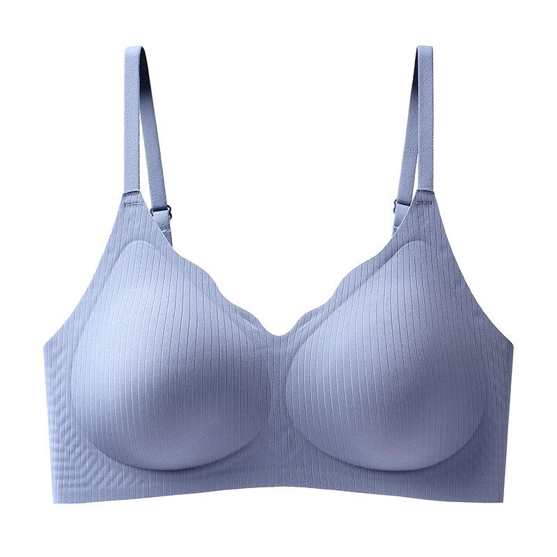 Summer seamless underwear women's small breasts gather and show big new breasts anti-sagging no steel ring bra