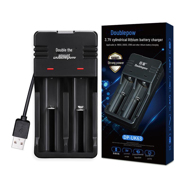 Dual Battery Charger UK63USB for 3.7V Cylindrical Lithium 18650 Batteries