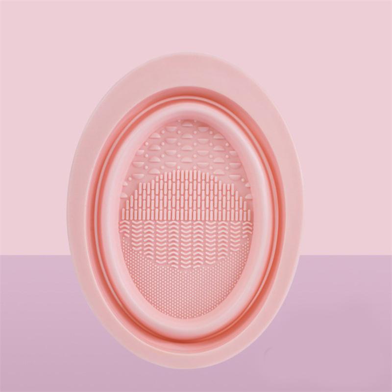 Soft Silicone Makeup Brush Cleaner Folding Powder Puff Cleaning Bowl Eyeshadow Brush Cleaning Pad Beauty Tools Portable Washing