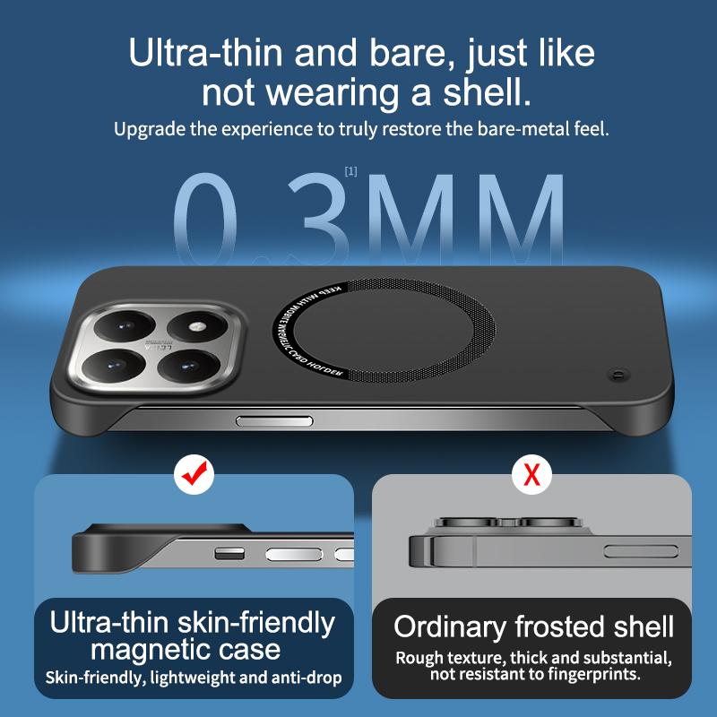 Ultra-thin Anti-fingerprint Borderiess For MagSafe Charge Case For Xiaomi 17 Ultra 15 14 13 12 T/Pro 5G PC Shockproof Hard Cover