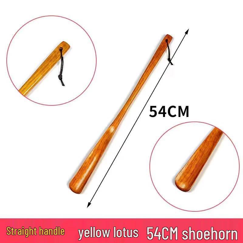 Solid Wood Extended Handle Shoehorn for Pregnant Women & Elderly – Easy Shoe Access
