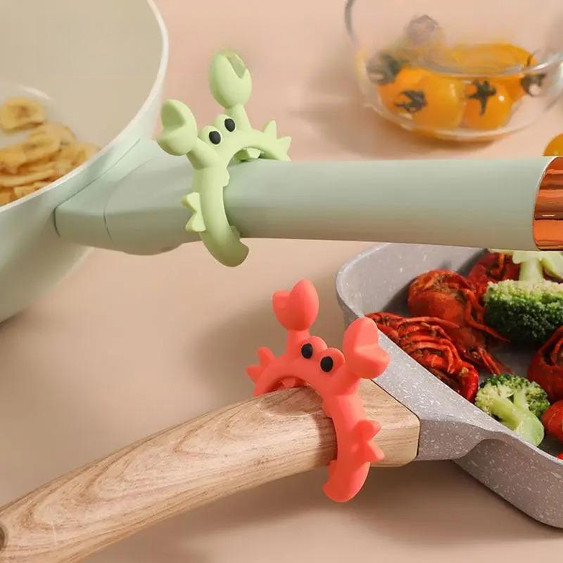Utensil Rest Crab Shaped Silicone Utensil Rest Countertop Ladle Holder Anti-Overflow Stove Top Spatula Holder Kitchen Gadget