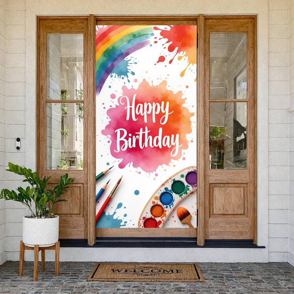 Party Celebration Backdrop Splash Pattern Birthday Decor Banner Celebration Display Artistic  Birthday Party Banner