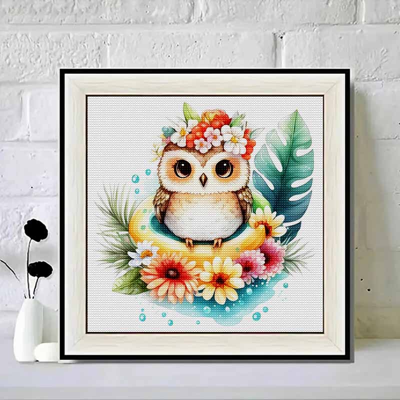 New Arrival 5D DIY Full Circle Diamond Painting "Lovely Owl" Embroidery Cross Stitch Home Decor Gift