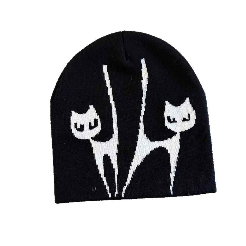 Уличная городская вязаная шапка с защитой ушей, дизайн с вышивкой лисы для повседневной носки