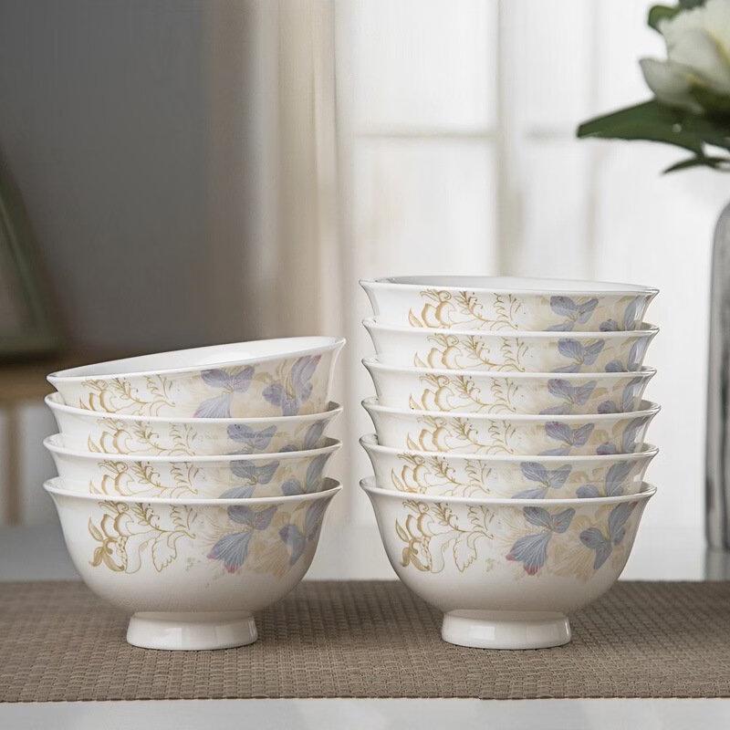 Ceramic Footed Rice Bowl Set