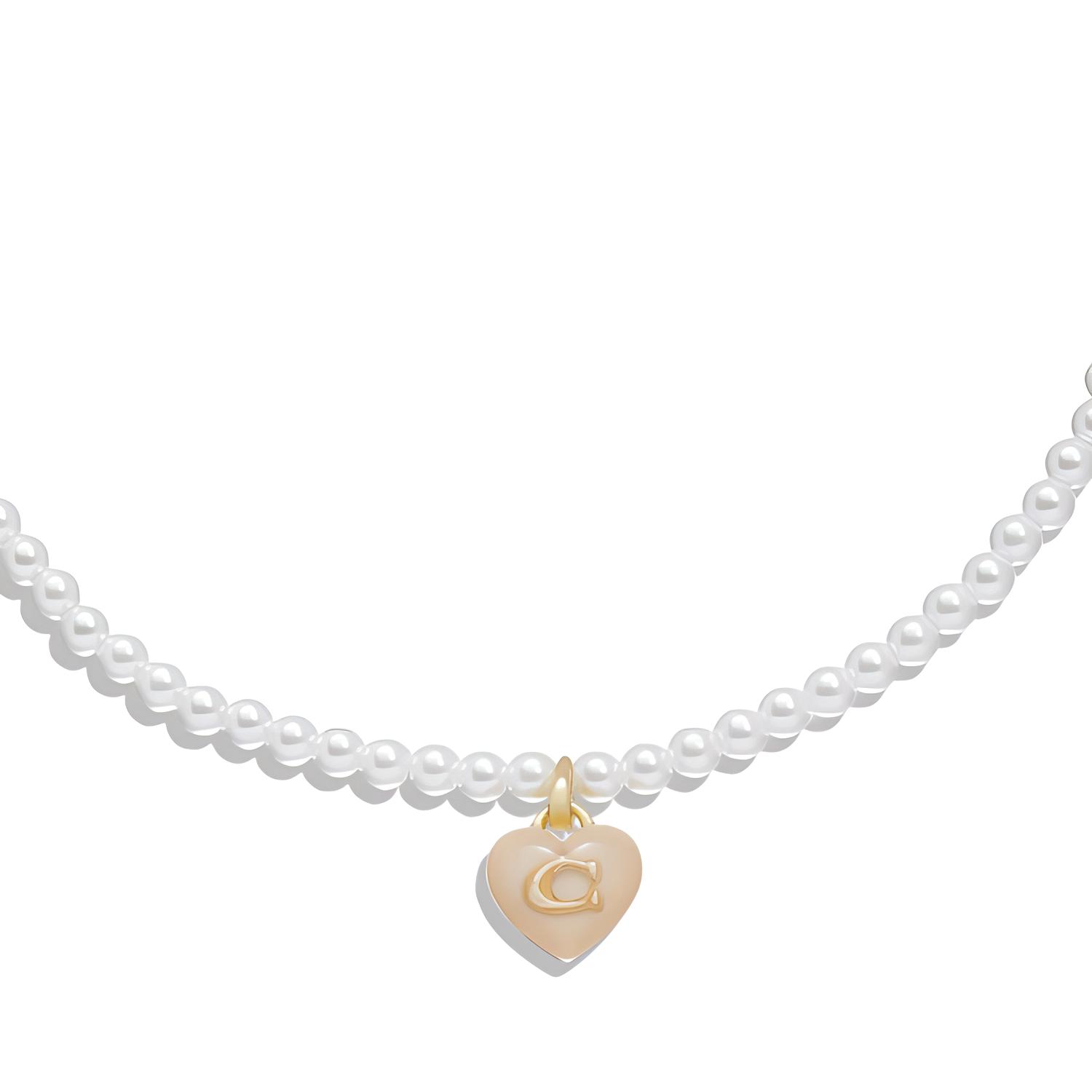Coach Logo Design Necklace Women necklace White 37422713GLD681 F,White