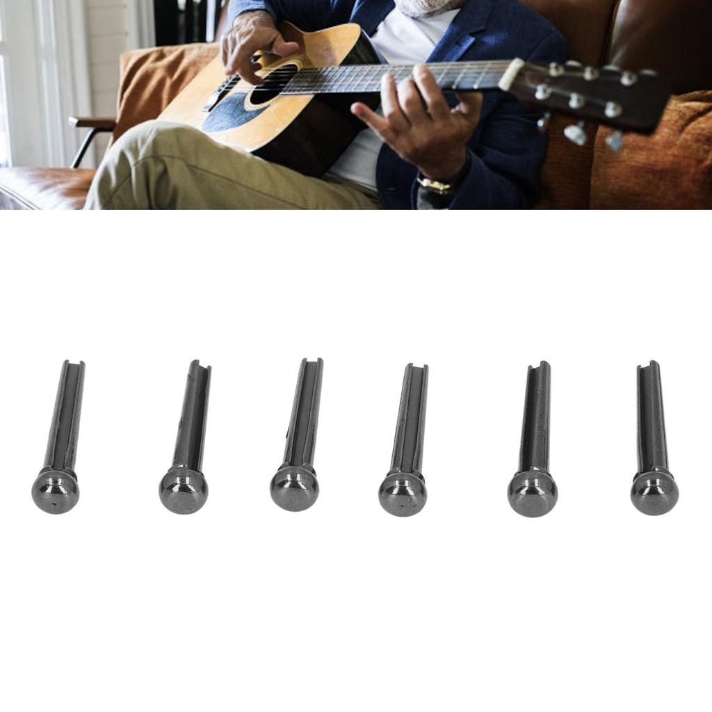 6PCS Guitar Bridge Pin Copper Acoustic Guitar Bridge Pins Peg Replacement for Repairing