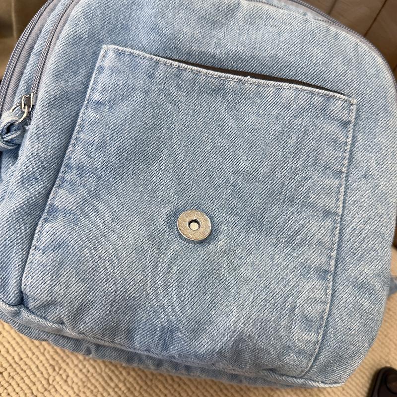 Dżinsowy Plecak Damski Duża Pojemność Retro Torba na Ramię Crossbody Wielofunkcyjna Torba na Pierś