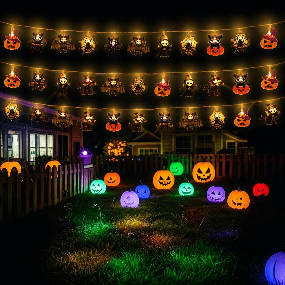 Ghost Party Decoration Pumpkin LED Light Hanging Decorations Lamp String  Theme Party