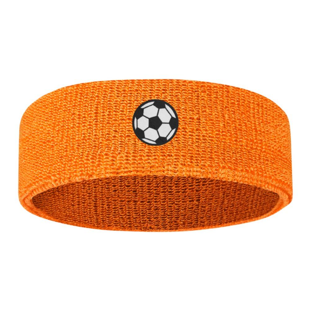 

Soccer Printed High Elasticity Sweatband Sweat Absorbing Polyester Knit Headband Running Soccer Orange