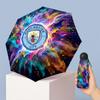 Manchester City Pattern Printed Mini 5 Folds 8 Ribs Compact Umbrella Windproof Waterproof Lightweight Portable Folding