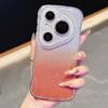 KEYSION Gradient Glitter Jewelled Phone Case for Huawei Pura 70 80 Pro 80 70 Ultra Wavy Border Lens Protector Shockproof Cover