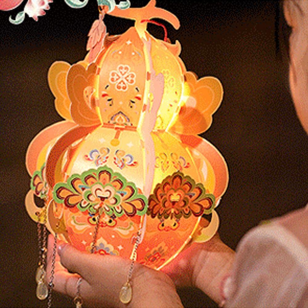Chinese Style Portable Gourd Lantern PVC Antique Lantern LED Lantern Toys  Good Luck Gift