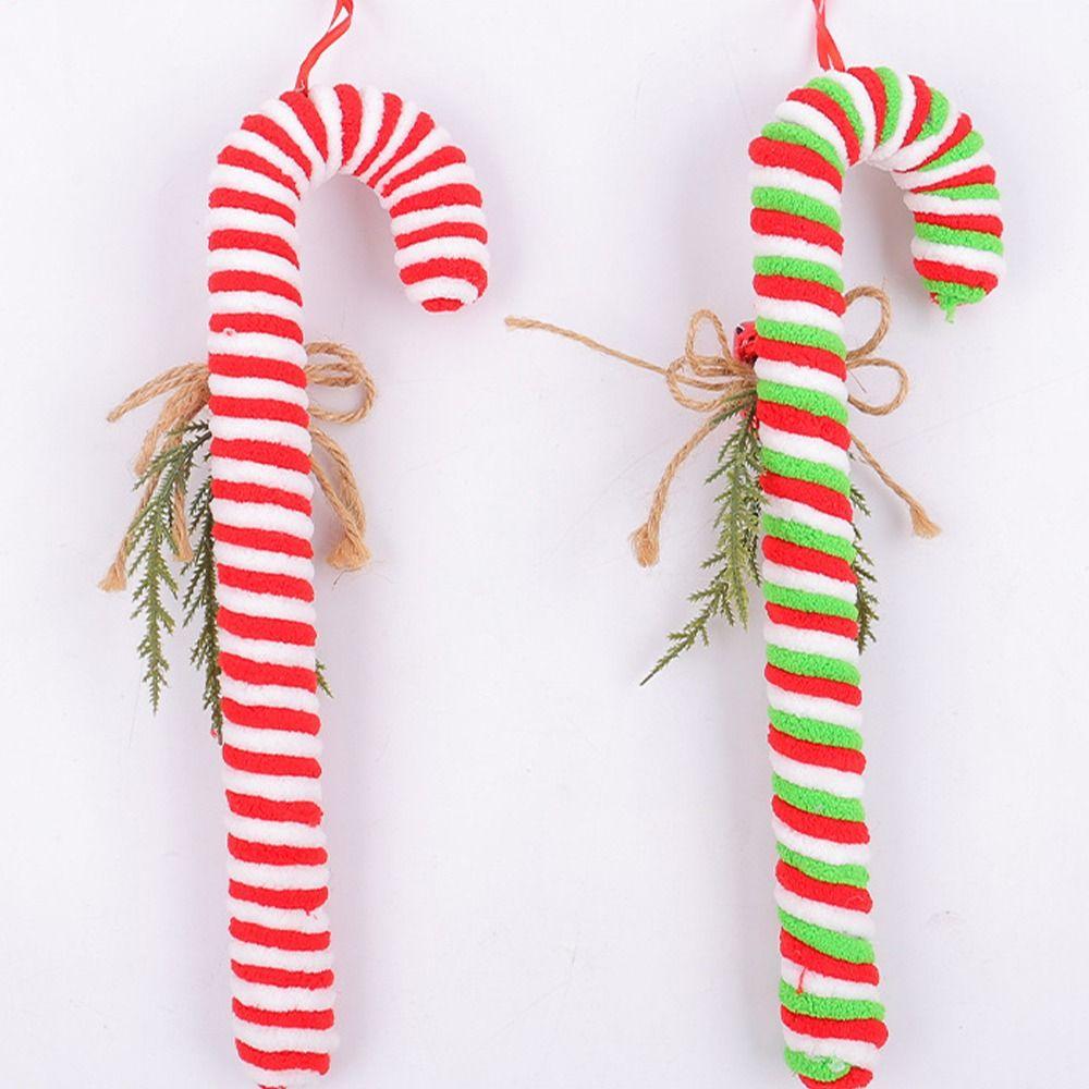 Cartoon Hanging Candy Cane Ornaments Funny Plush Cane Candy Candy Christmas Cane  Party Favors
