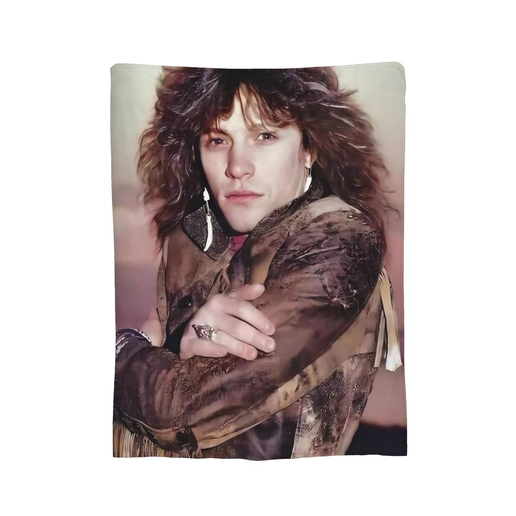 Bons Jovis s Rock Blankets Flannel Summer Air Conditioning Multifunction Super Warm Throw Blanket for Home Outdoor Quilt