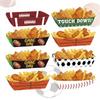 12Pcs Football Theme Paper Food Trays Paper Basketball Baseball Theme Disposable Food Boat Multifunctional Snack Tray