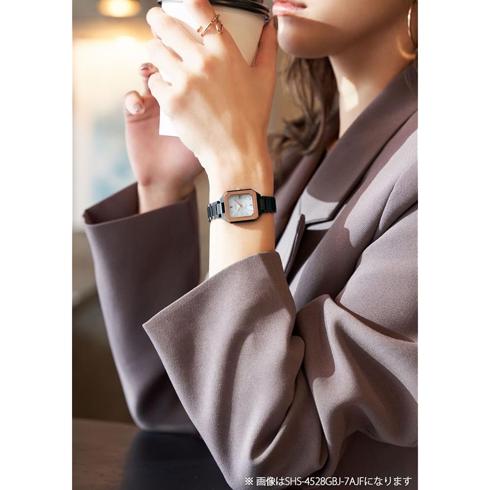 Casio Sheen Solar Watch SHS-4528J-7AJF Women's Silver Stainless Steel Timepiece