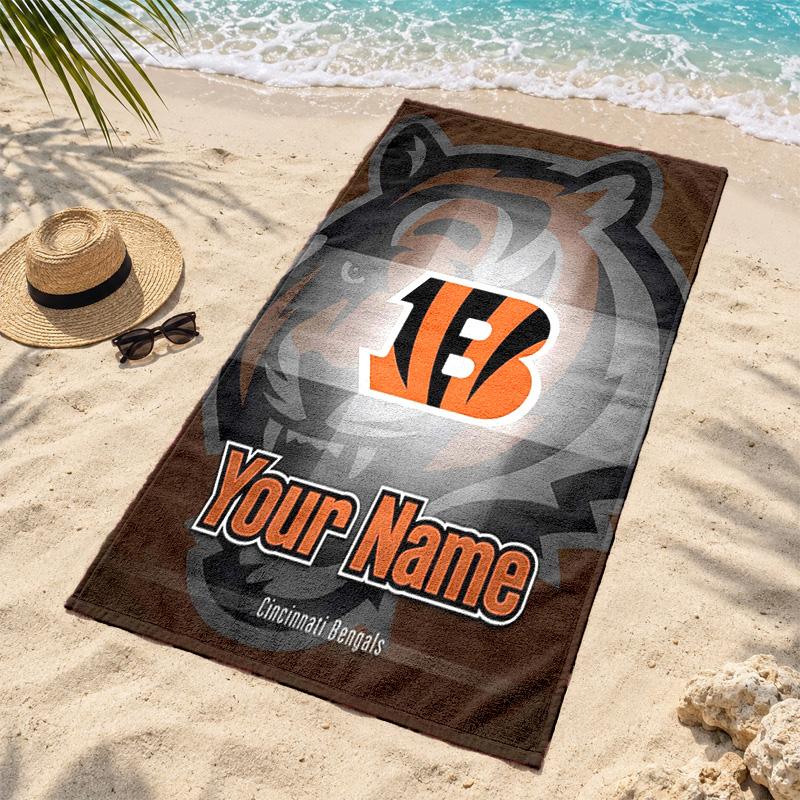Cincinnati Bengals Custom Name Beach Towels Also Serve As Bath Towels Summer Essential a Musthave for the Outdoors the Beach and the Pool