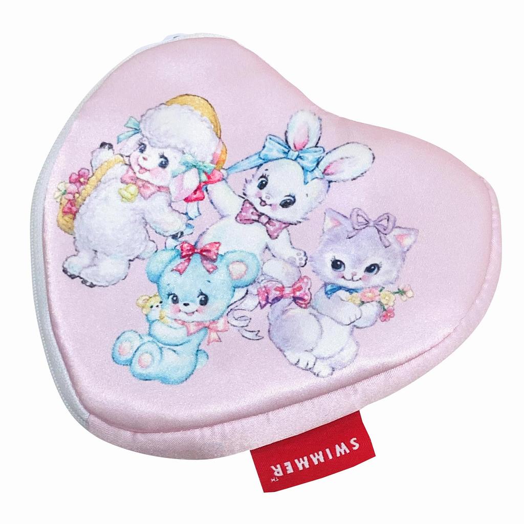 MORIPiLO Taschentuch SWIMMER Schwimmer Kleinartikel Plüschtier 13x13cm Herz Charakter von Morishita Makura Hülle, Artikel, Halter, Beutel, Niedlich, (Retro-Pink)