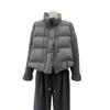 Korean% white duck down super good-looking knitted splicing stand-up neck down jacket women's winter versatile warm jacket