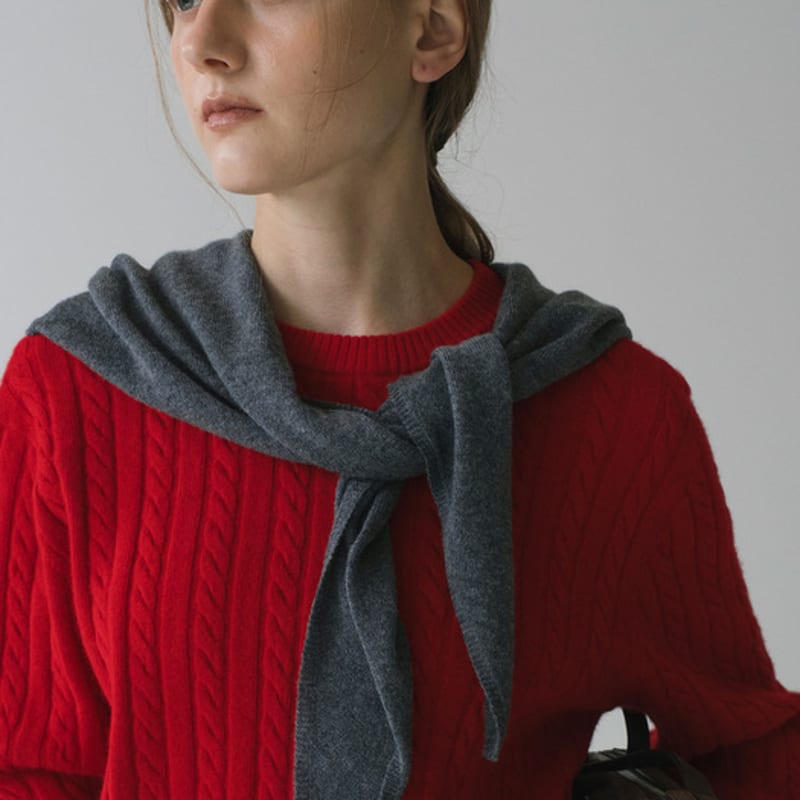 Siyazu SIAC3092 Solid Shawl Knit Scarf_Charcoal