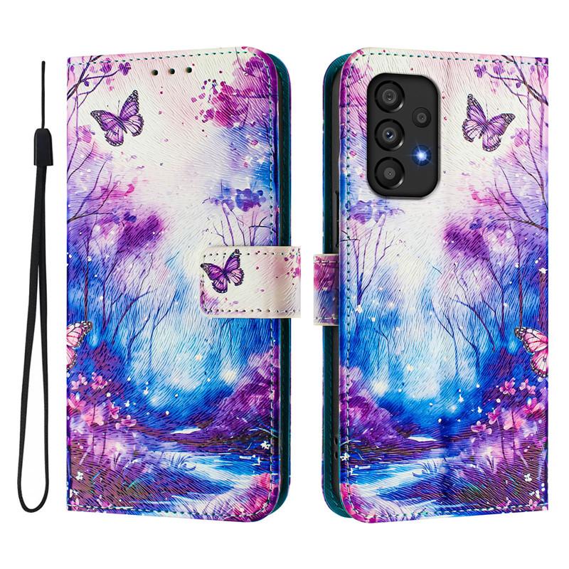 Custodia in Pelle per Telefono A33 Per Samsung Galaxy A33 A53 A23 A13 Lite 4G A73 5G A137 Custodia a Libro Portafoglio Magnetica Stampata Gatto Orso