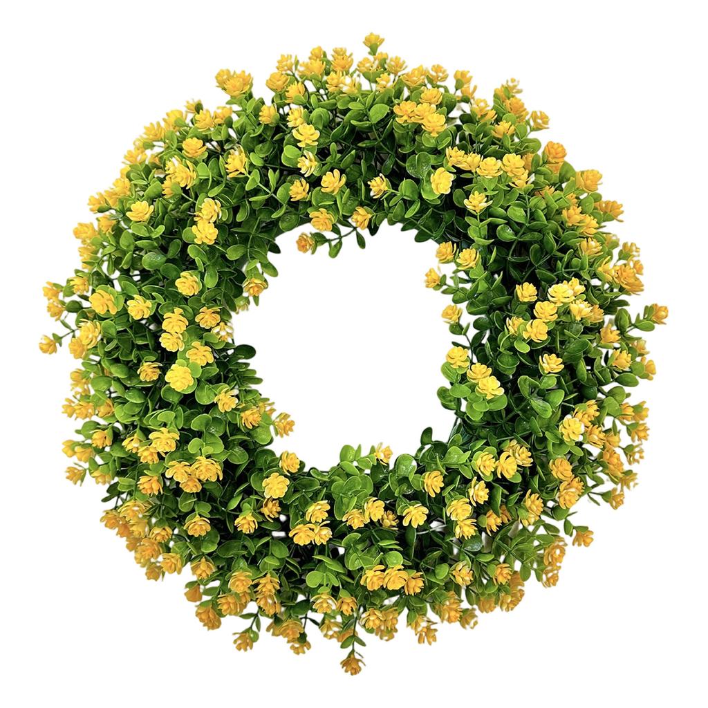 , Colorful Cottage Wreath , Spring/Summer Home Décor, Artificial Wreath Suitable For All Seasons, Festive Front Porch Decoration.