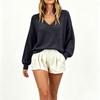 Women's Casual Long Sleeve V-Neck Knit Sweater