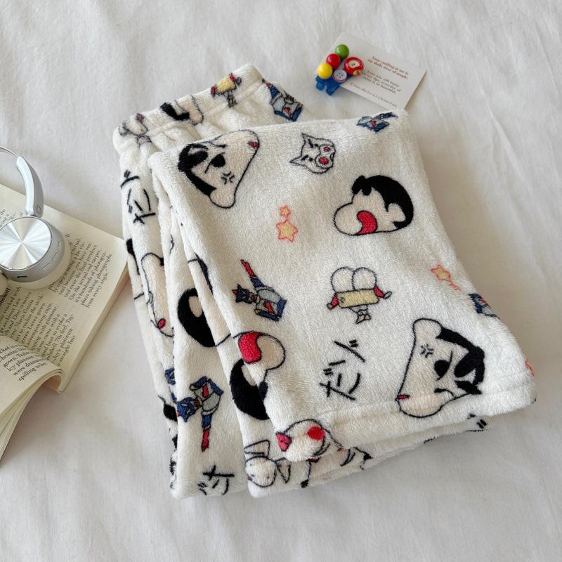 Damen Cartoon Flanell Fleecegefütterte Pyjamahose - Warmer Herbst-/Winterstil