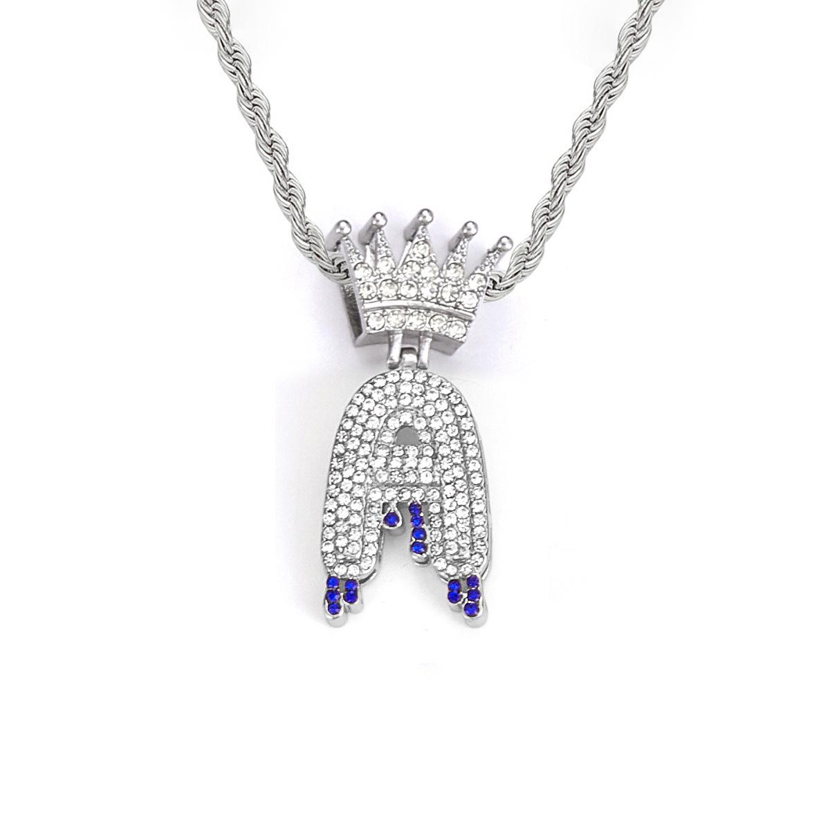 European & American Luxury Gothic Initial Necklace: 26 Letters Pendant
