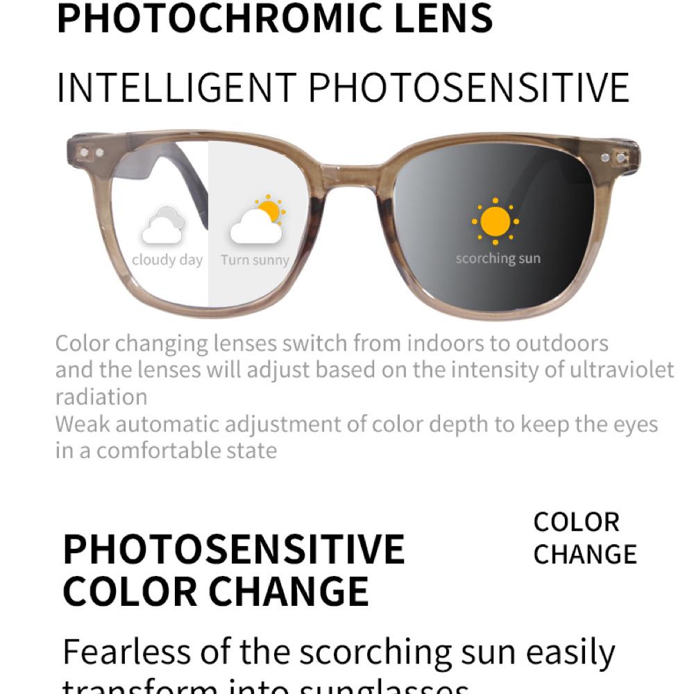 Photosensitive Farbwechsel Linse Herren 2-in-1 Headset Brille Damen Smarte Brille Bluetooth Audio Anruf Lautsprecher Mikrofone Brille 27g