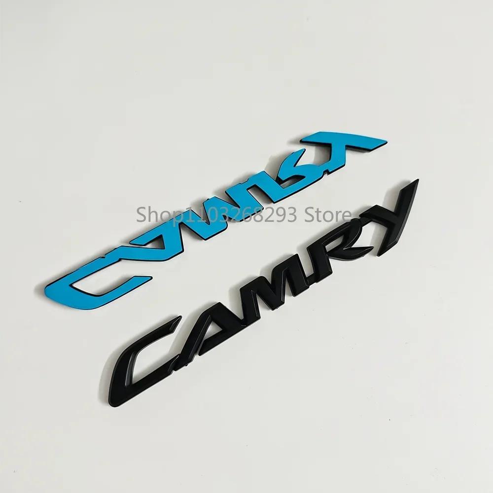 3D Silver Black Alphabet Badge Logo Stickers for Toyota Camry Boot Rear Emblems Decorative Modification Car Accessories