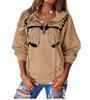 Casual Hooded Long Sleeve Zip Pullover Digitally Printed Womens Sweatshirt Trendy Style Comfortable Loose Fit for Daily & Casual Wear