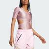Adidas X Stella McCartney Crop Top Solid Color Logo Slim Fit Women Tops Pink IN3652