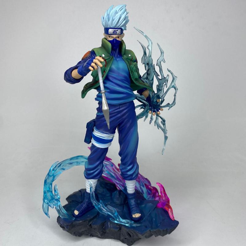 24cm 9.4 inch Anime Hatake Kakashi Action Figures Pvc Statue Desktop Ornamen Set Statue Model Ornament Room Desk Toys