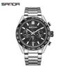 Sanda Men's Multifunctional Quartz Watch with Calendar and Stainless Steel Band
