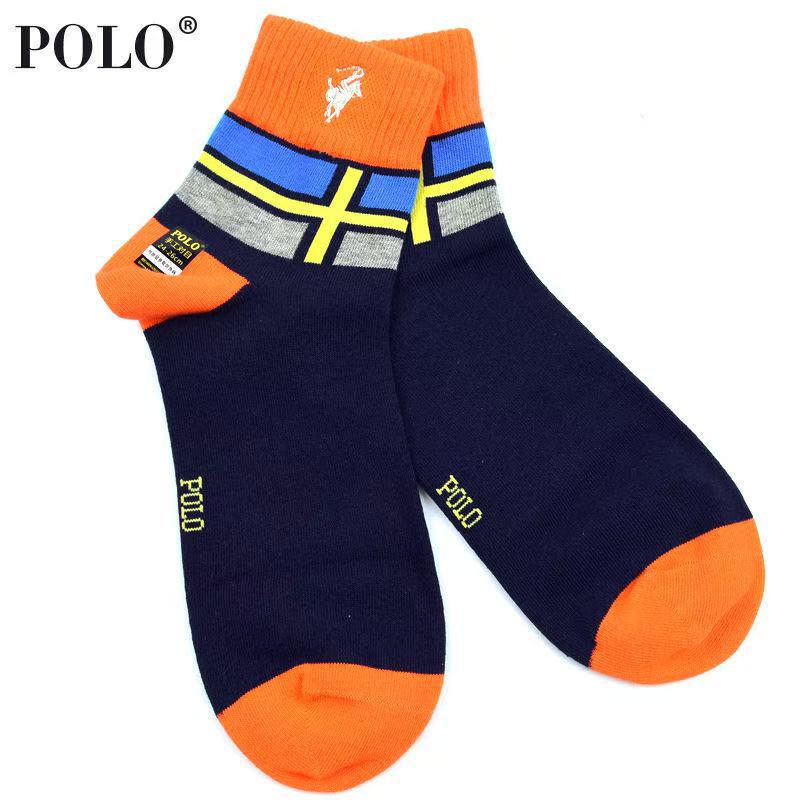 Paul Sports Trendy Mid-Calf Cotton Men's Polo Socks - Versatile Patchwork for All Seasons, Gift Box Included