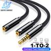 Hodetelefon Splitterkabel AUX Lydadapterkabel Jack 3,5 mm Hann til 2 Hunn Øretelefon Y Skjøtekabler for Telefon Bærbar PC MP3 PS5